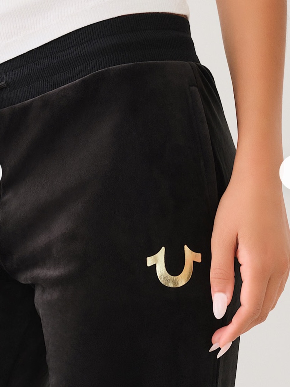 True Religion Black Velour straight-Leg Sweatpants - Picture 4 of 13